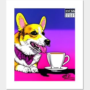 Corgi And Coffee - Coffee lover Posters and Art